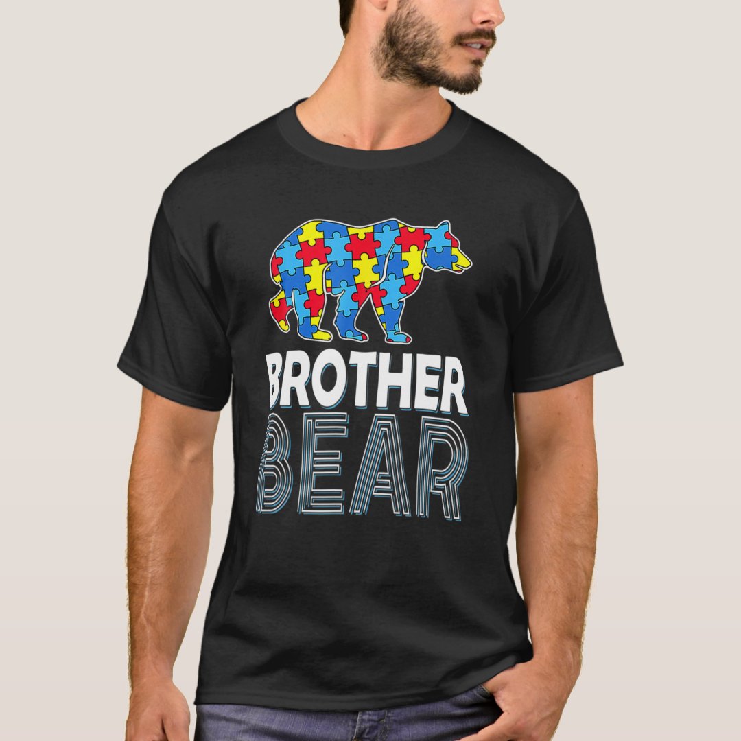 World Autism Awareness Day Brother Bear Printed T-shirt